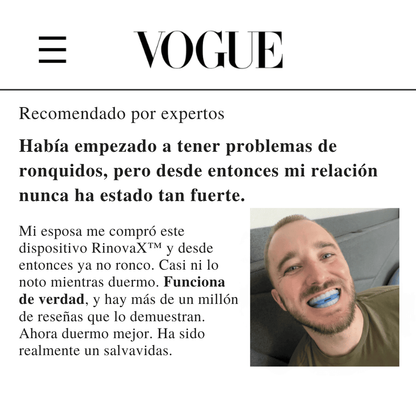 RinovaX™ – Férula antirronquidos silenciosa universal